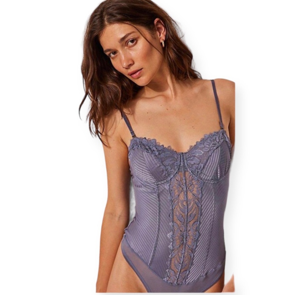 Free People Good Luck Charm Bodysuit Color is Mountain Majestic Sz M NWT - Picture 2 of 13